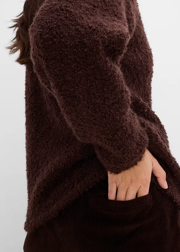 Half-zip-genser i boucl&eacute;stil, bonprix