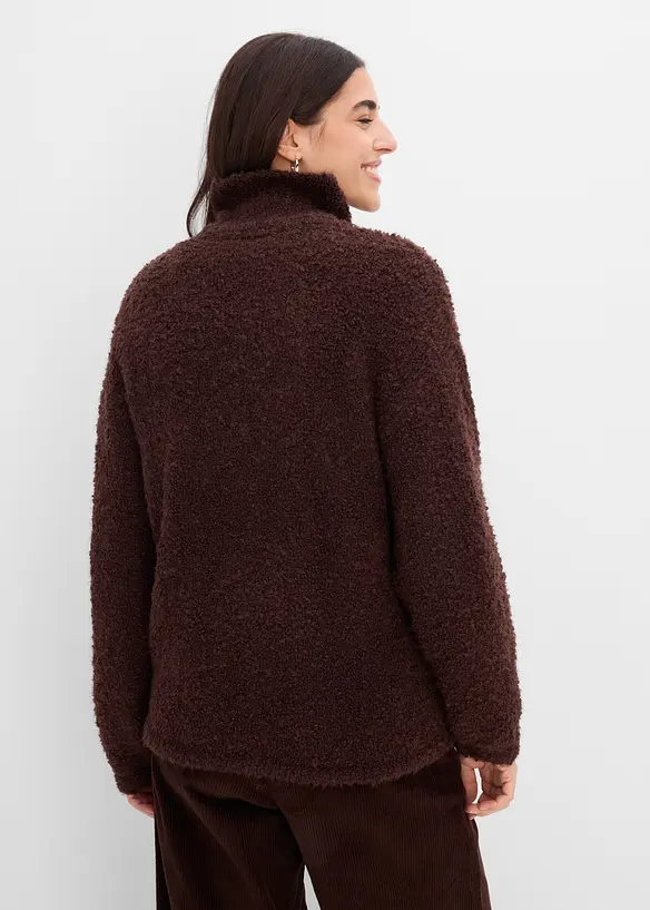 Half-zip-genser i boucl&eacute;stil, bonprix
