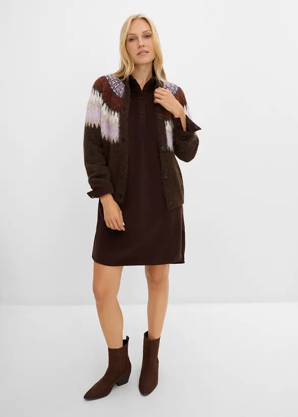 Oversized kjole i kordfl&oslash;yel, bonprix