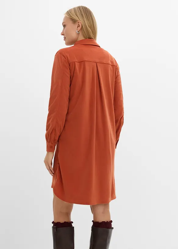 Oversized kjole i kordfl&oslash;yel, bonprix