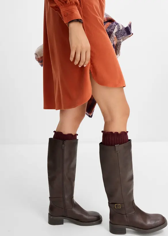 Oversized kjole i kordfl&oslash;yel, bonprix