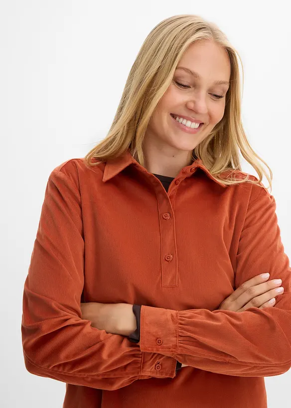 Oversized kjole i kordfl&oslash;yel, bonprix