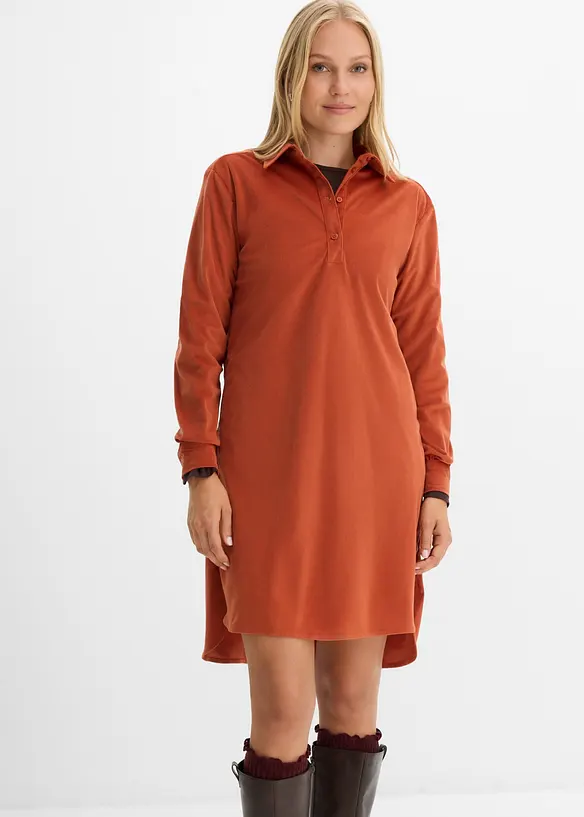 Oversized kjole i kordfl&oslash;yel, bonprix