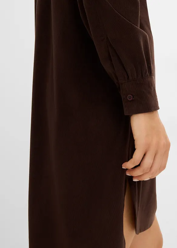 Oversized kjole i kordfl&oslash;yel, bonprix