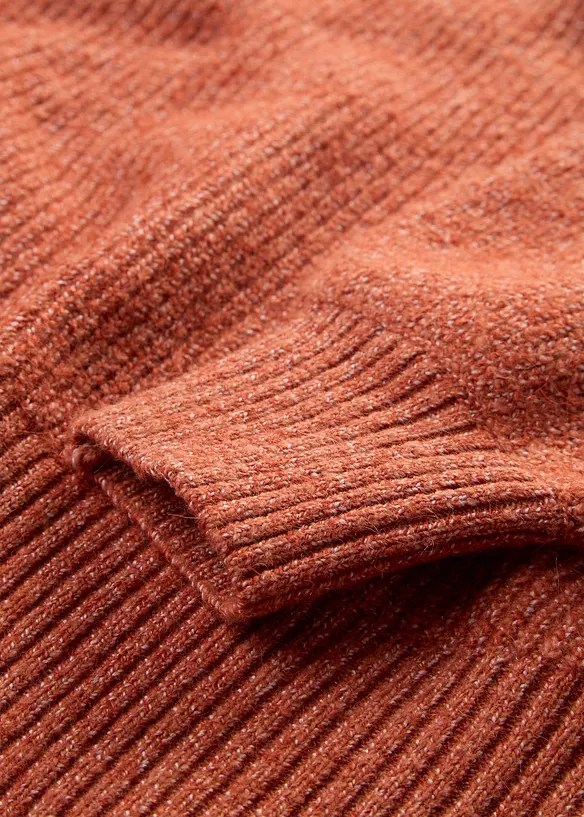 Half-zip-genser i bomullsmiks, bonprix