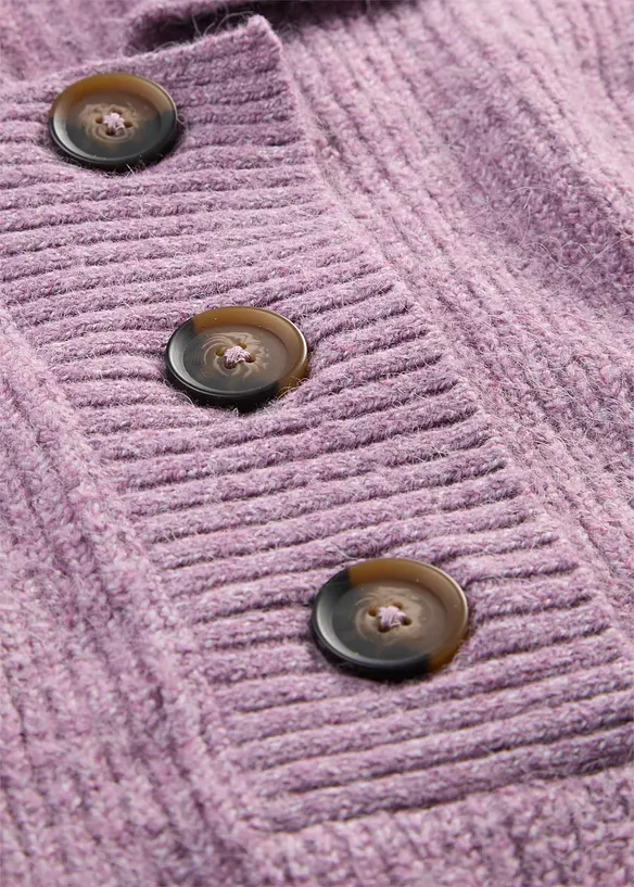 Half-zip-genser i bomullsmiks, bonprix