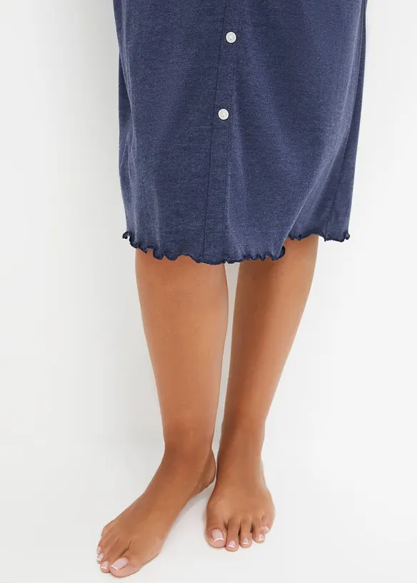 Lang nattkjole med knepping, bonprix