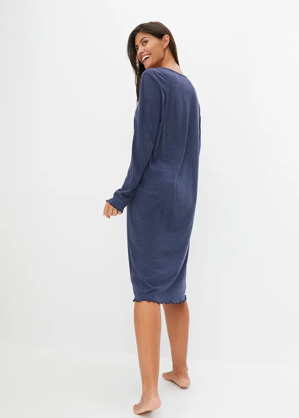Lang nattkjole med knepping, bonprix