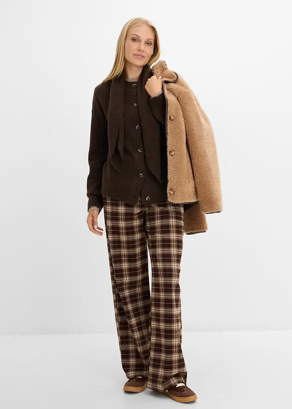 Cardigan med p&aring;satt skjerf, bonprix