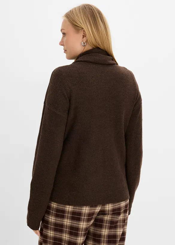 Cardigan med p&aring;satt skjerf, bonprix