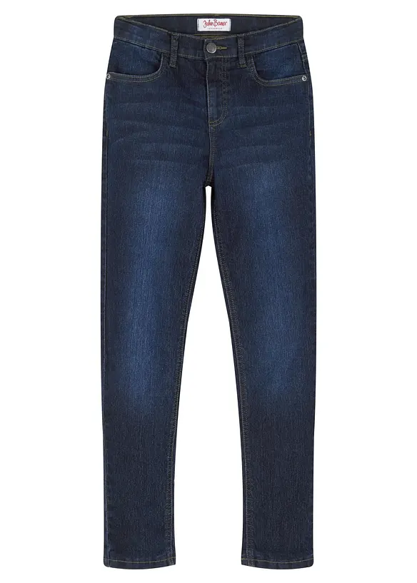 Termojeans med  jerseyf&ocirc;r, Mid Waist, bonprix