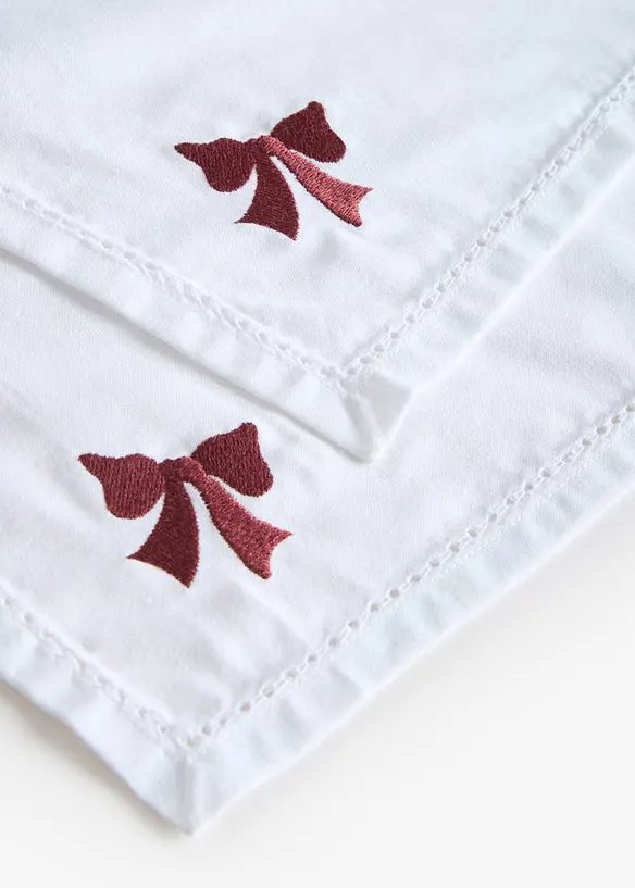 T&oslash;yservietter i &oslash;kologisk bomull med broderi (4-pack), bonprix