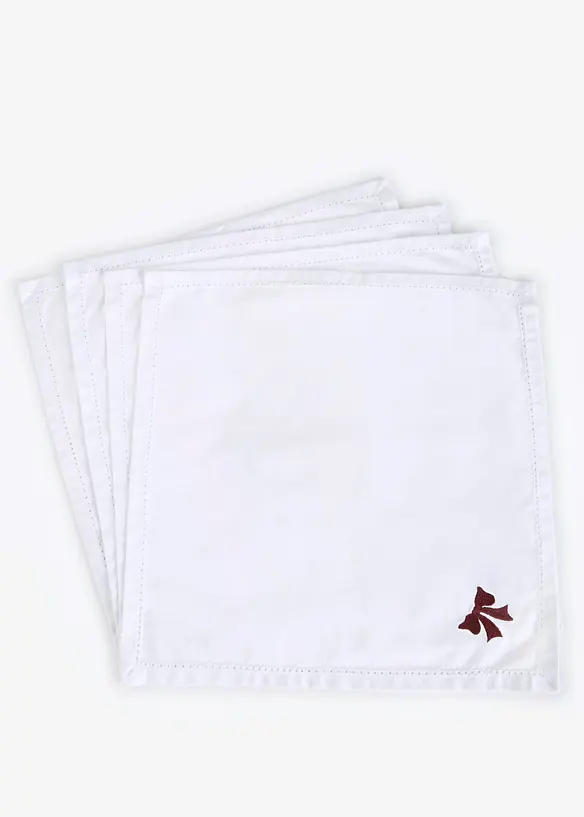 T&oslash;yservietter i &oslash;kologisk bomull med broderi (4-pack), bonprix