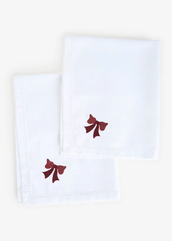 T&oslash;yservietter i &oslash;kologisk bomull med broderi (4-pack), bonprix