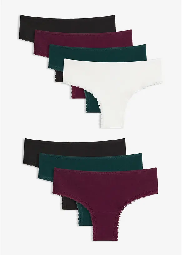 Brasiliansk truse i &oslash;kologisk bomull (7-pack), bonprix