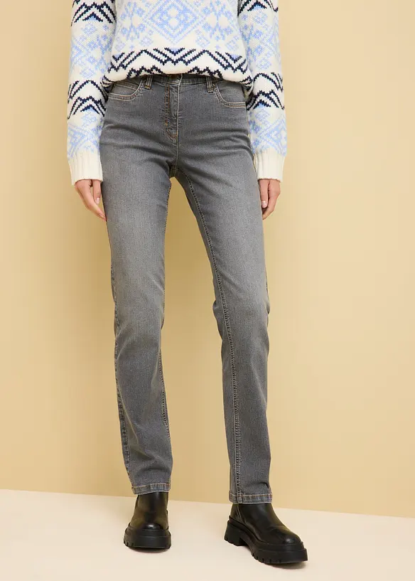 Straight jeans mid waist, stretch, bonprix