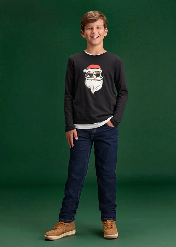 Regular Fit termojeans med jerseyf&ocirc;r, Straight, bonprix