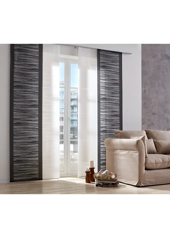 Panelgardin med tverrstriper (1-pack), bonprix