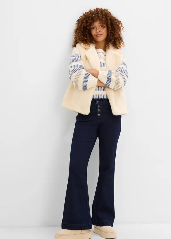 Bootcut jeans high waist, komfortlinning, bonprix