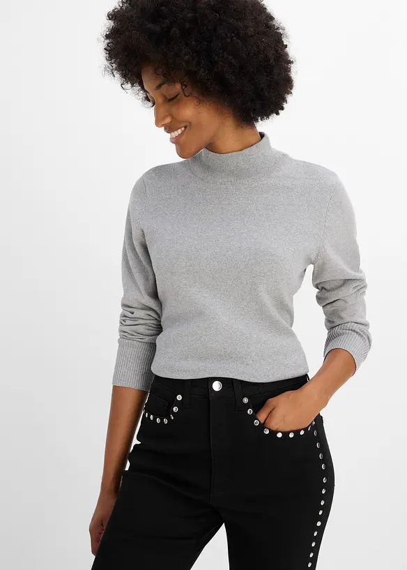 Flared-jeans High Waist med naglebesetning, bonprix