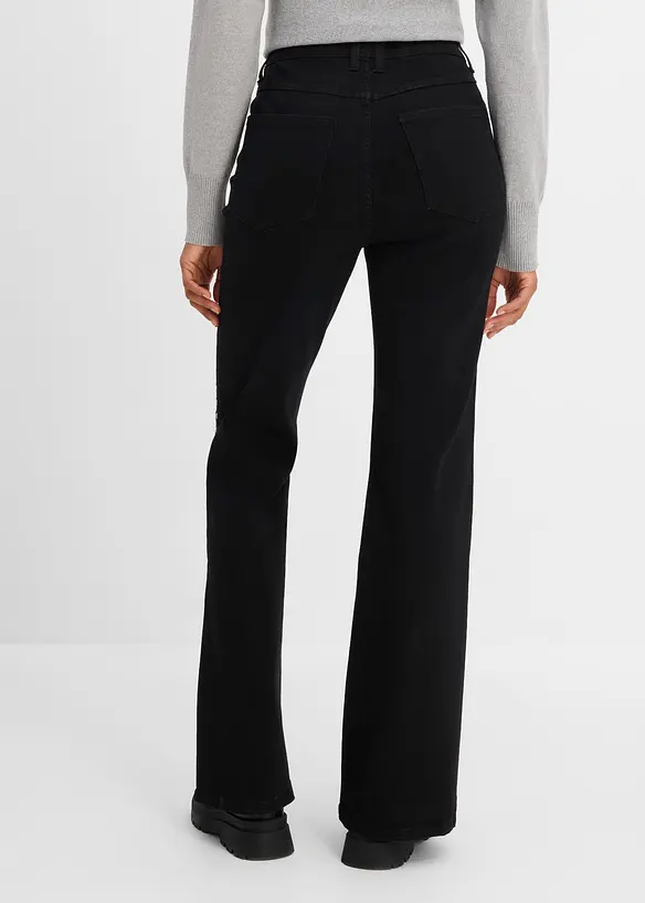 Flared-jeans High Waist med naglebesetning, bonprix