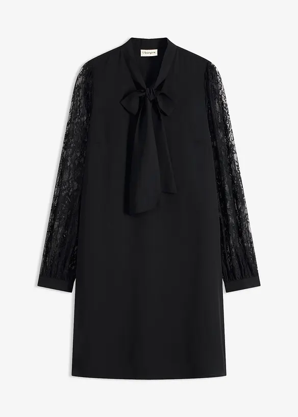 Skjortekjole med blondeermer, bonprix