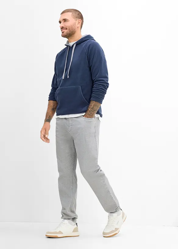 Relaxed fit pull on-bukse i 100% bomullstwill, tapered, bonprix