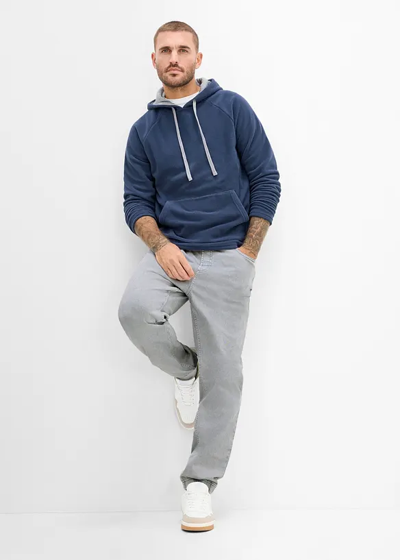 Relaxed fit pull on-bukse i 100% bomullstwill, tapered, bonprix