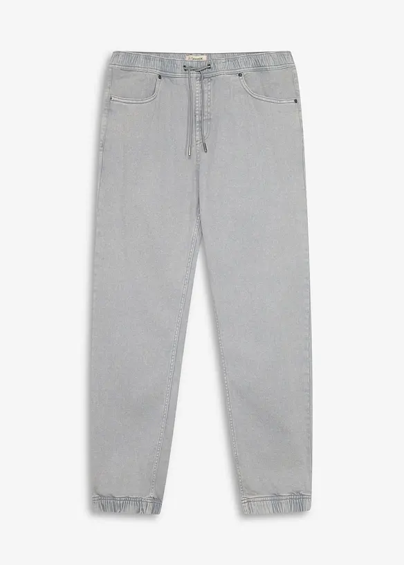Relaxed fit pull on-bukse i 100% bomullstwill, tapered, bonprix