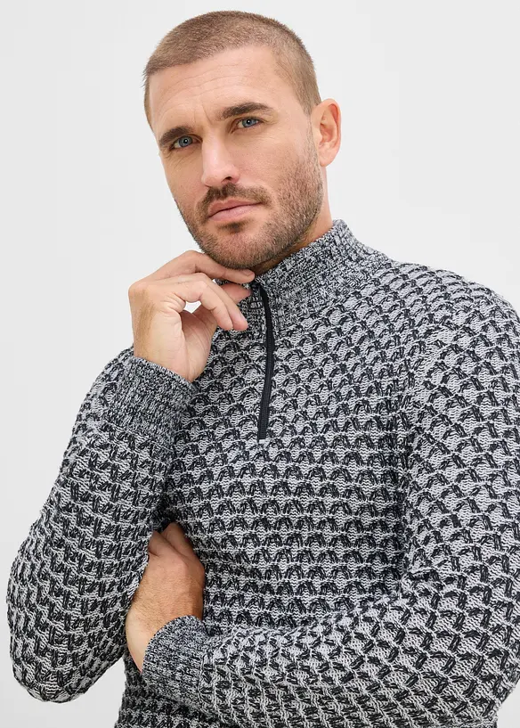 Half-zip-genser i regular fit, bonprix