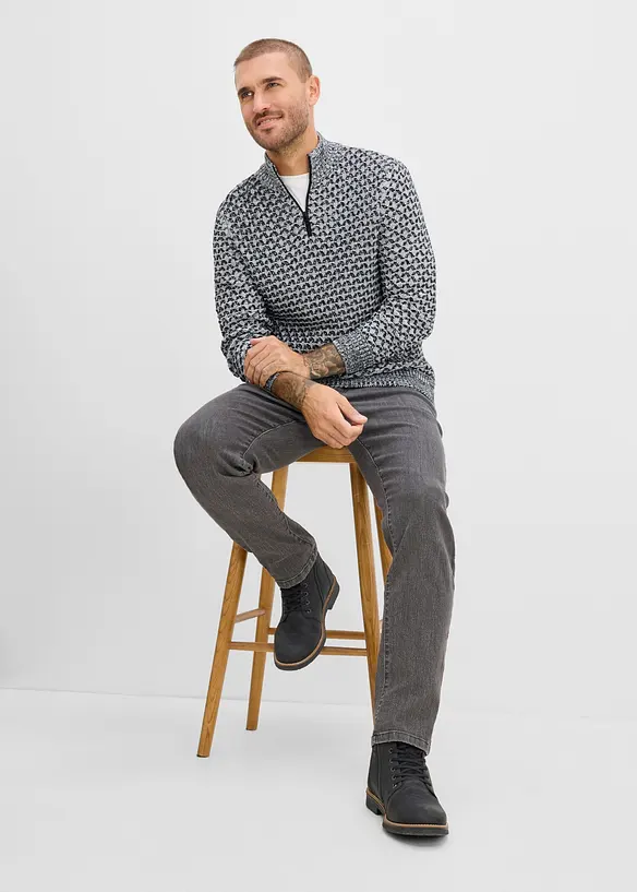 Half-zip-genser i regular fit, bonprix