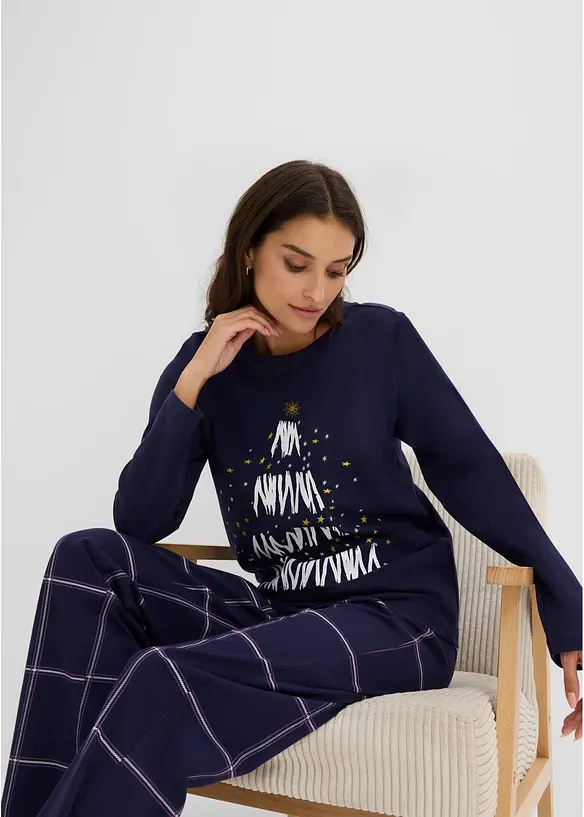 Pyjamas i myk bomull, leveres med gavepose, bonprix