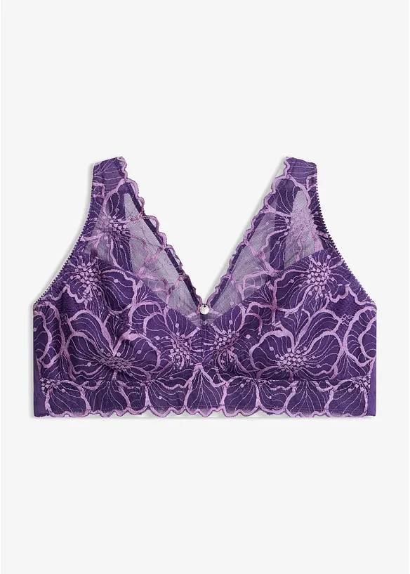 Minimizer-bralette med tofargede blonder, bonprix