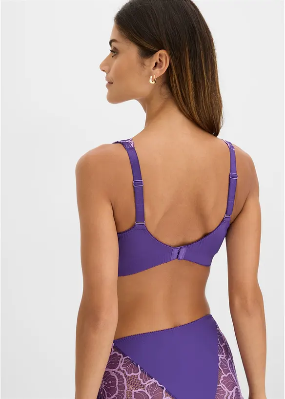 Minimizer-bralette med tofargede blonder, bonprix