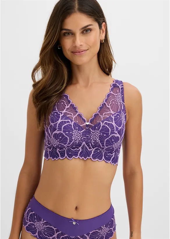 Minimizer-bralette med tofargede blonder, bonprix