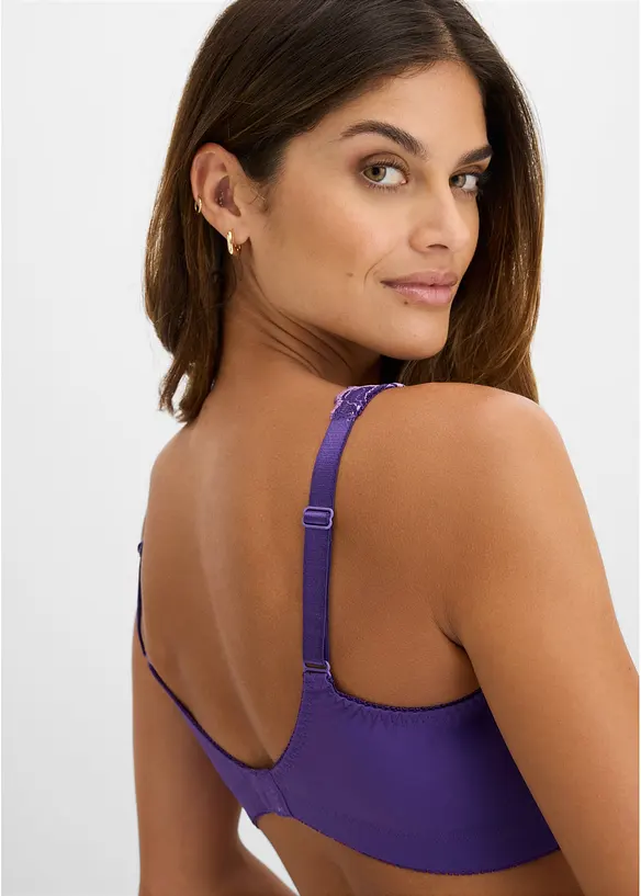 Minimizer-bralette med tofargede blonder, bonprix