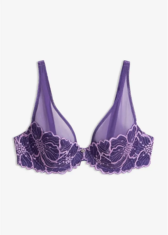 Padded-BH med tofargede blonder, bonprix