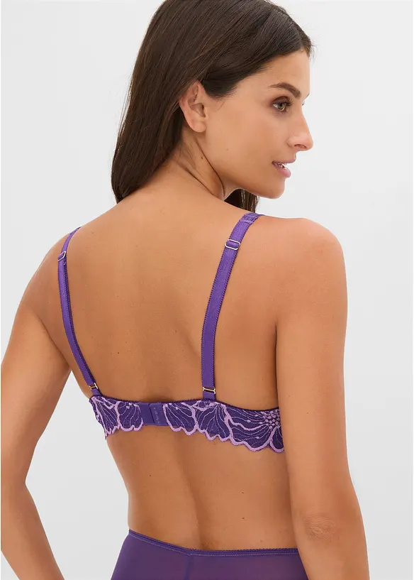 Padded-BH med tofargede blonder, bonprix