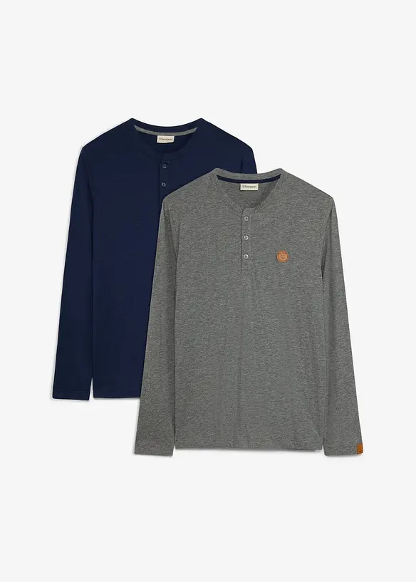 Langermet topp (2-pack), bonprix
