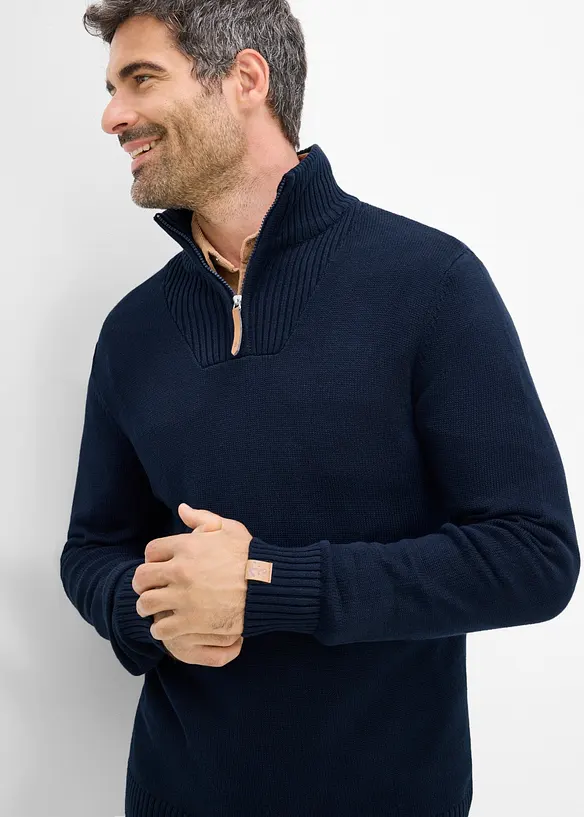 Half-zip-genser i regular fit, bonprix