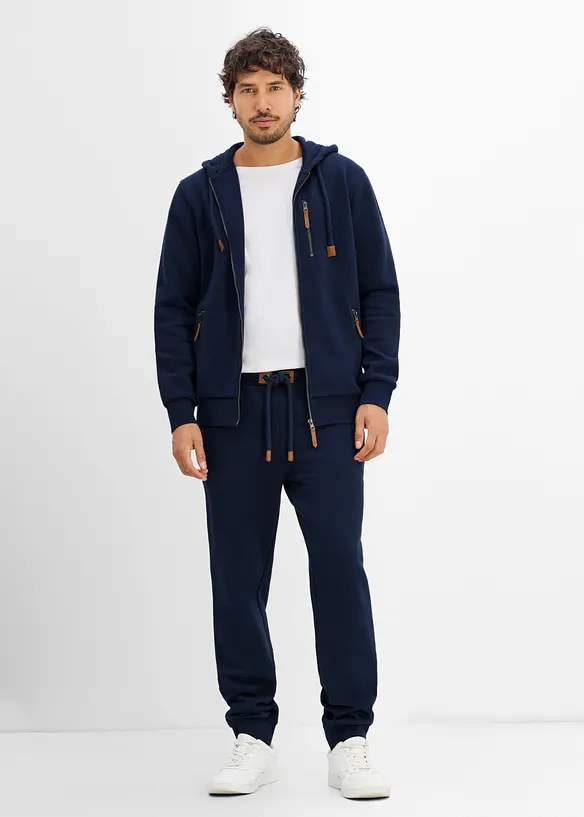 Sweatjakke i formfast materiale med detaljer i polyuretan, bonprix