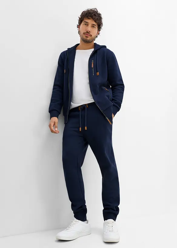 Sweatjakke i formfast materiale med detaljer i polyuretan, bonprix