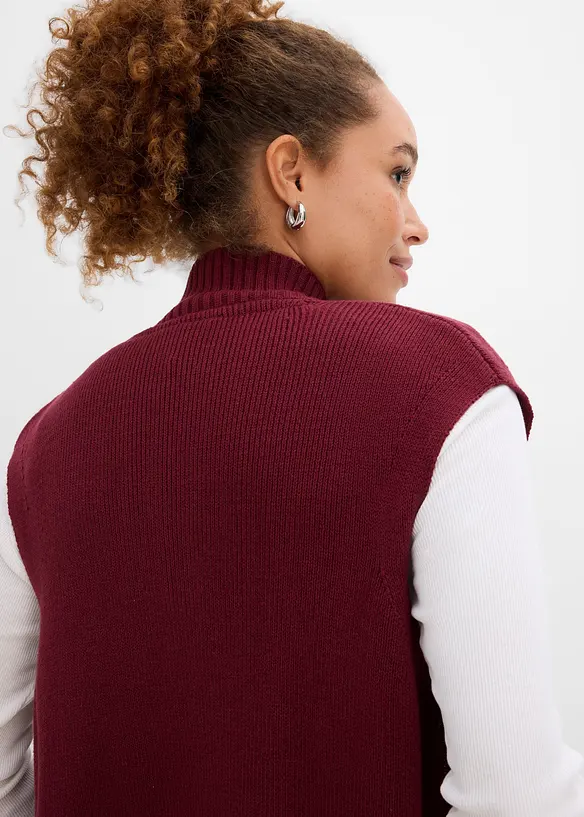 Strikket vest i bomullsmiks, bonprix