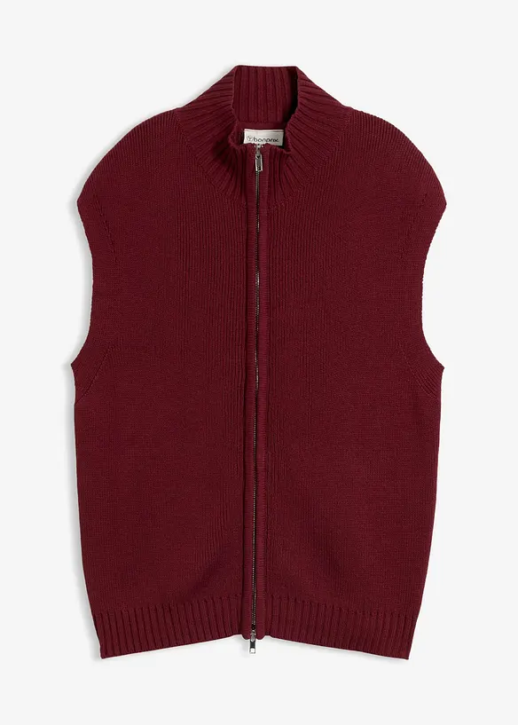 Strikket vest i bomullsmiks, bonprix