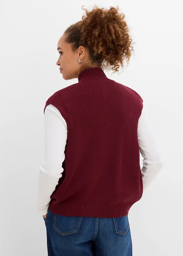 Strikket vest i bomullsmiks, bonprix