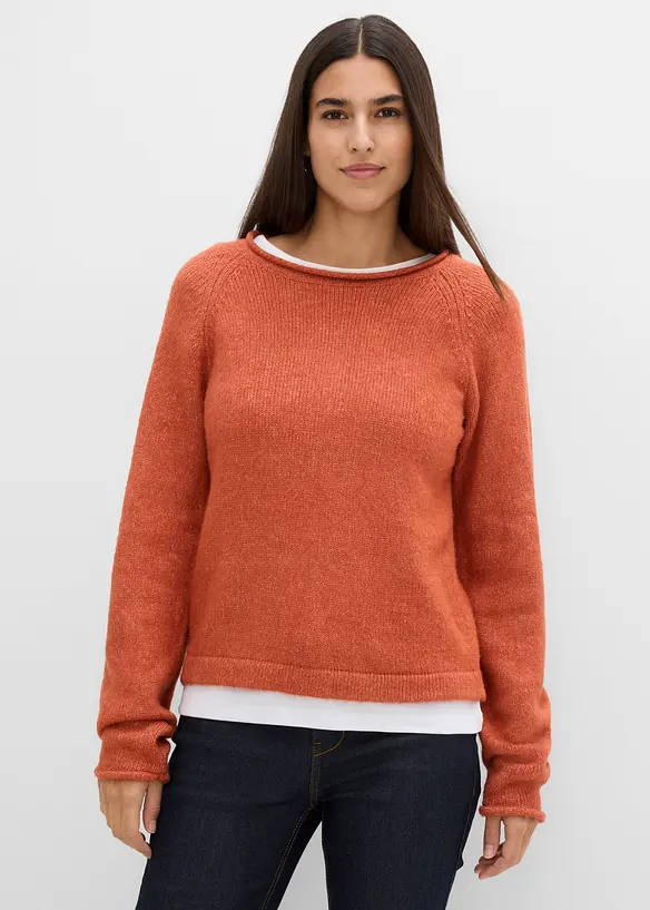 Genser med rund hals, bonprix