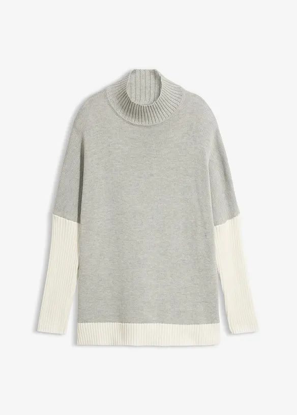 Loose Fit-genser med sidesplitter av bomullsmiks, bonprix