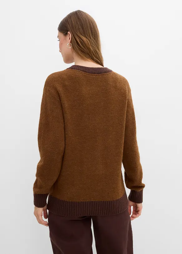 Loose fit strikkegenser, bonprix