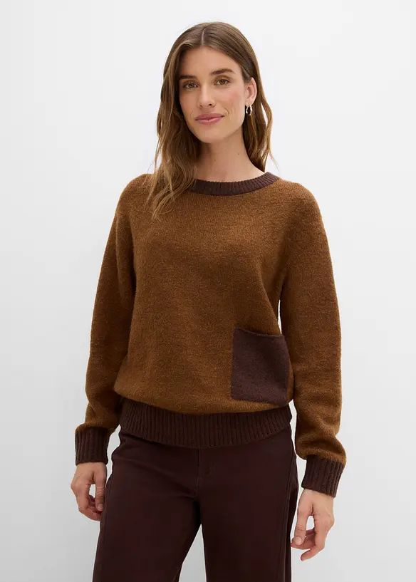Loose fit strikkegenser, bonprix