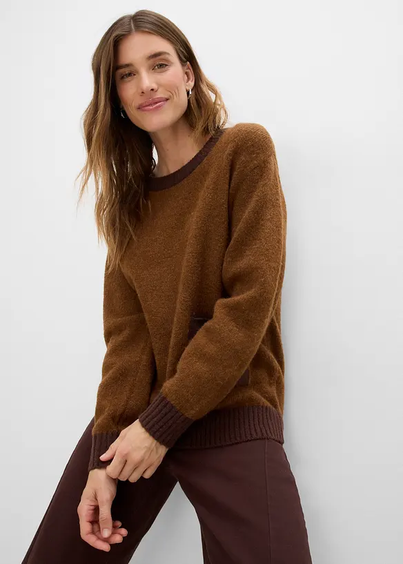 Loose fit strikkegenser, bonprix